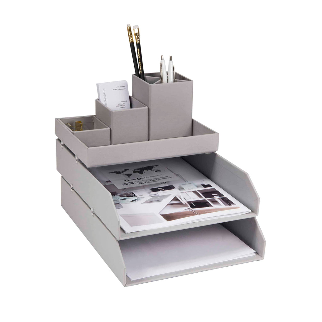 Bigso Box of Sweden – LENA – desk organizer – light grey – detail view 3