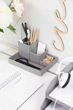 Bigso Box of Sweden – LENA – desk organizer – light grey – detail view 4