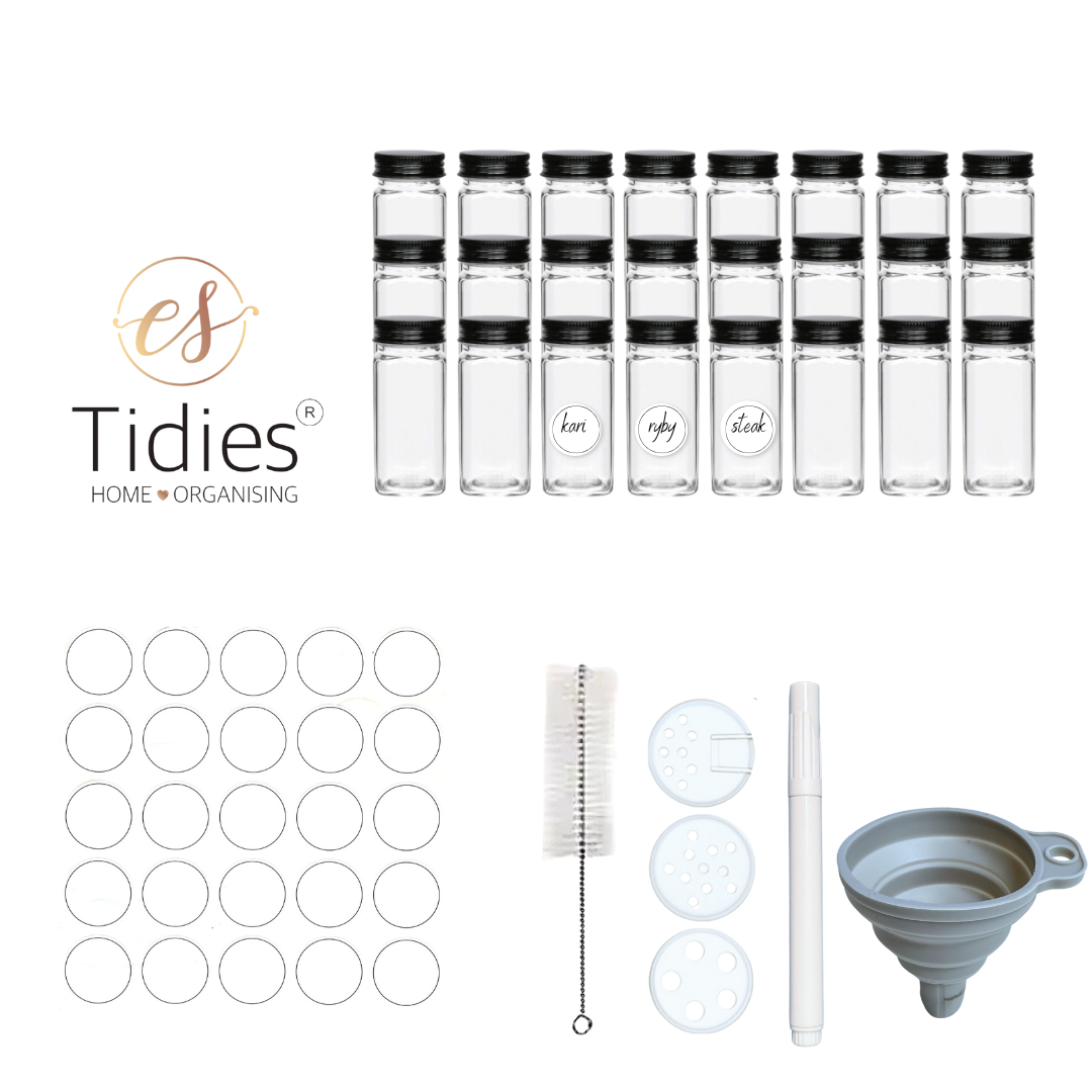 Tidies – Spice jars – Set 12/24 pcs glass spice jars – detail view 4