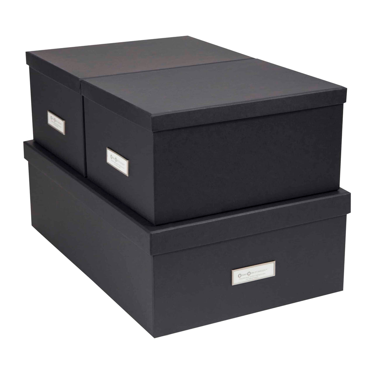 Bigso INGE Set of 3 Document Boxes – Dark Grey
