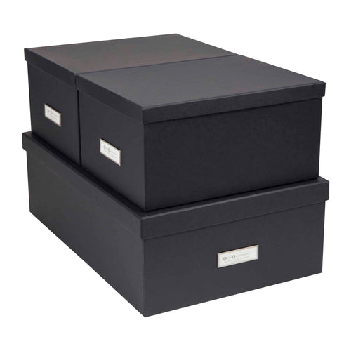 Bigso INGE Set of 3 Document Boxes – Dark Grey