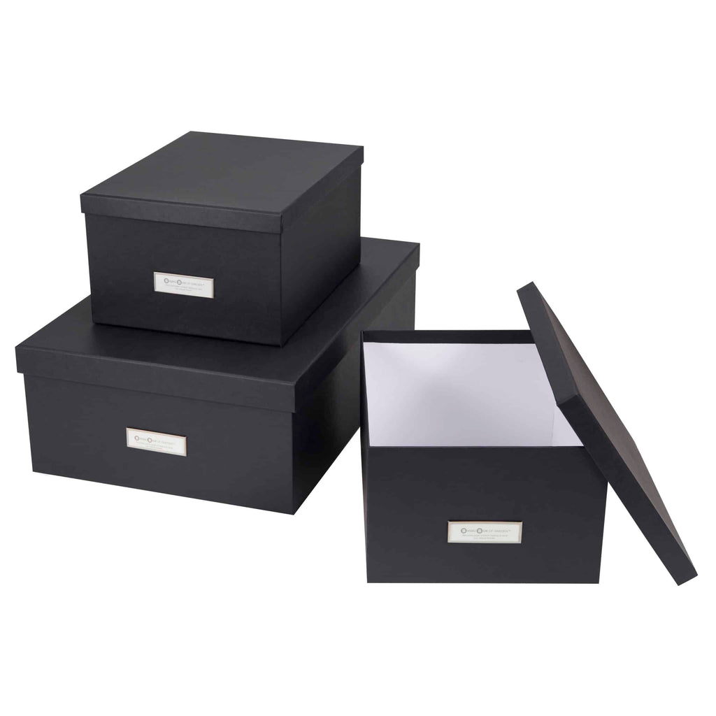 Bigso INGE Set of 3 Document Boxes – Dark Grey – detail view 3