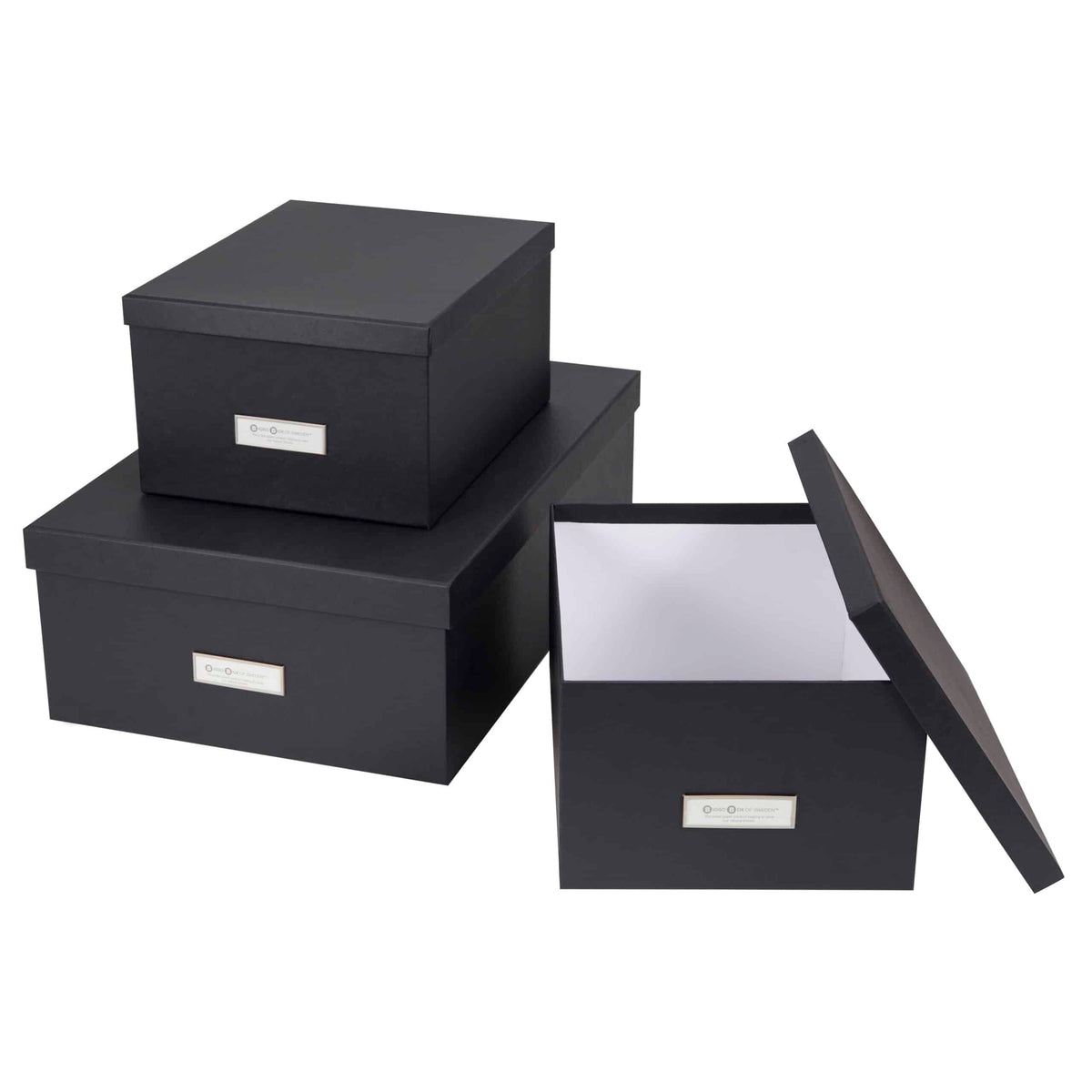 Bigso INGE Set of 3 Document Boxes – Dark Grey – detail view 3