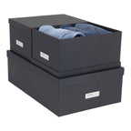 Bigso INGE Set of 3 Document Boxes – Dark Grey – detail view 4