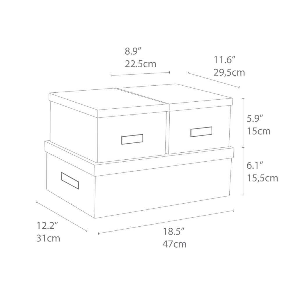 Bigso INGE Set of 3 Document Boxes – Dark Grey – detail view 2