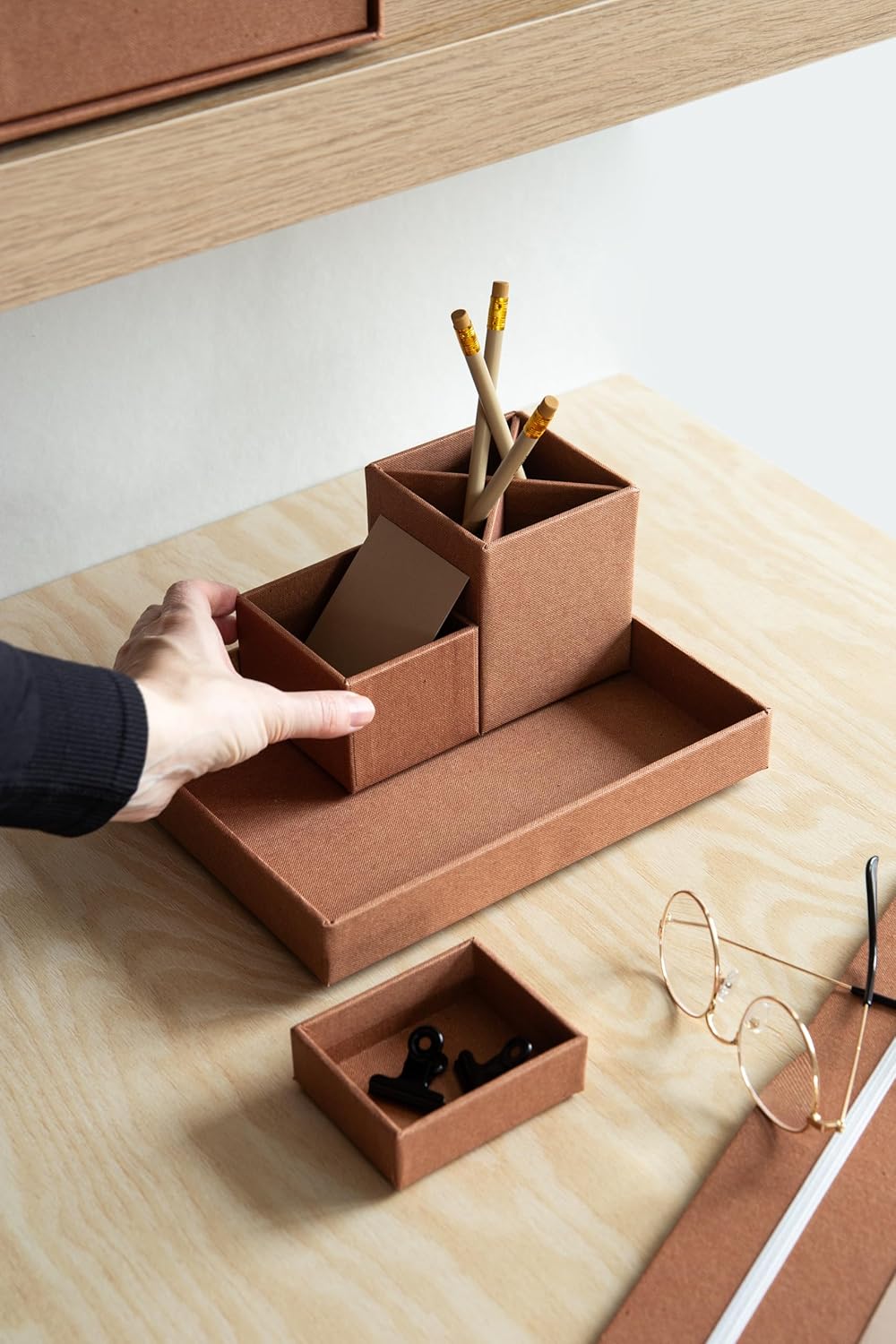 Bigso Box of Sweden – LENA – desk organizer – sienna – detail view 4