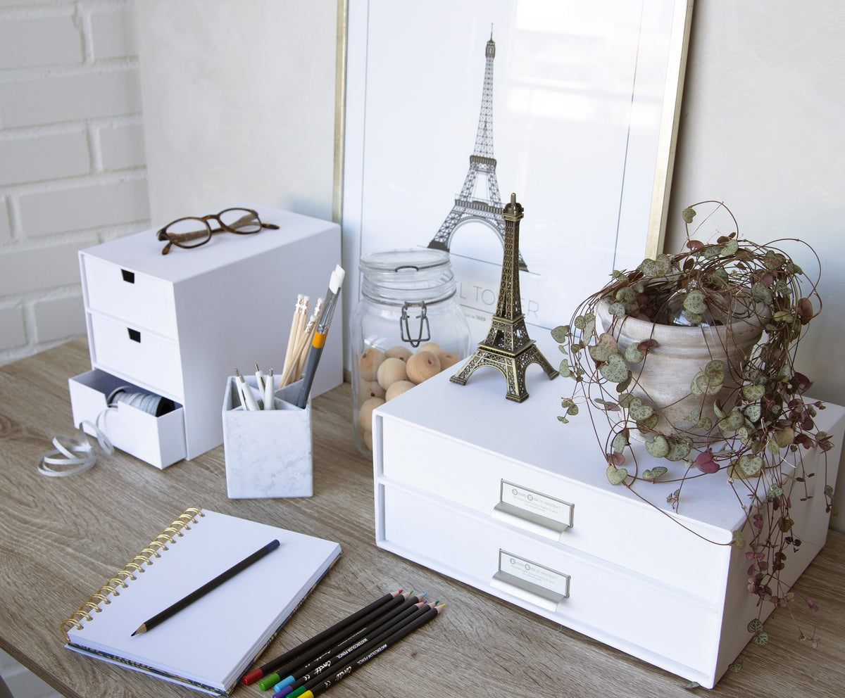 Bigso Box of Sweden – BIRGER – 2-drawer document – white – detail view 5