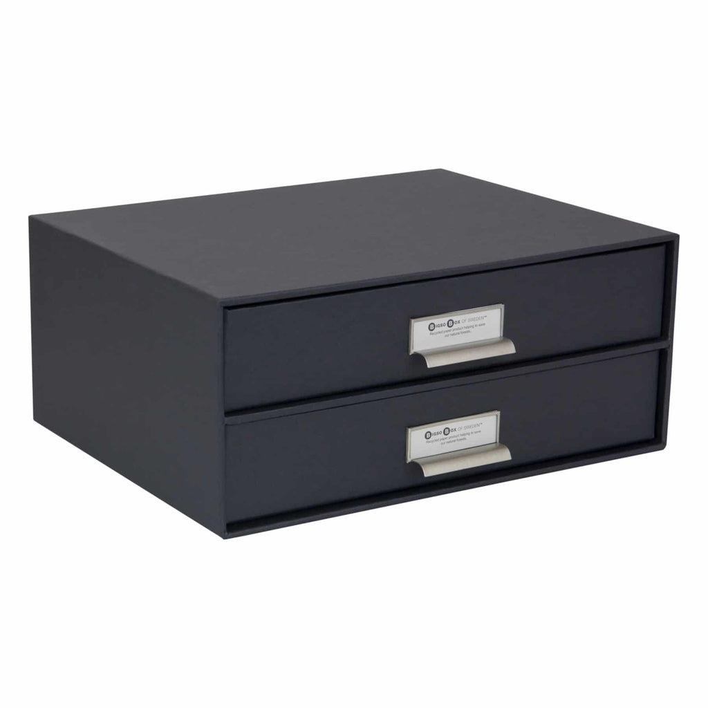 Bigso BIRGER 2-Drawer Document Box – Dark Grey