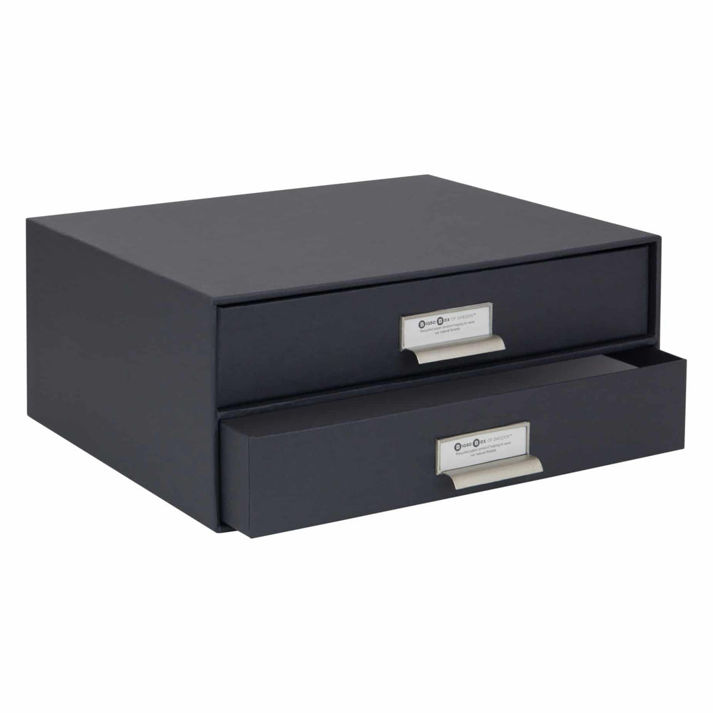 Bigso BIRGER 2-Drawer Document Box – Dark Grey – detail view 3