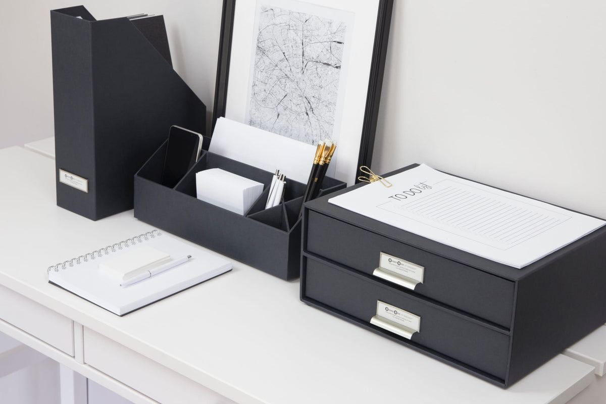 Bigso BIRGER 2-Drawer Document Box – Dark Grey – detail view 6