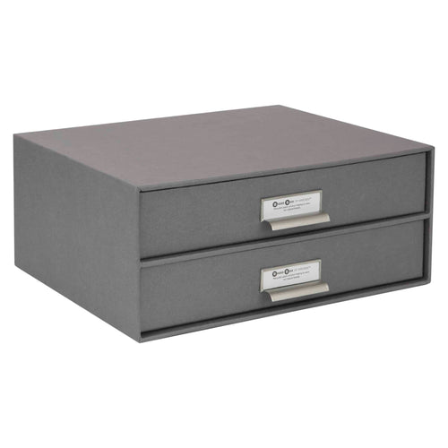 Bigso BIRGER 2-Drawer Document Box – Light Grey