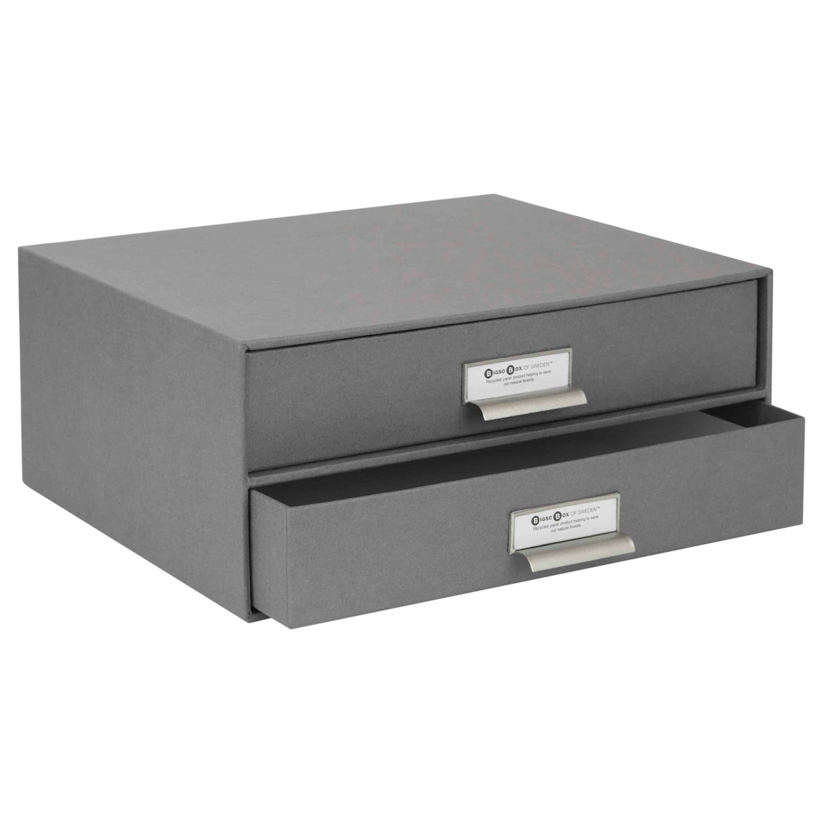 Bigso BIRGER 2-Drawer Document Box – Light Grey – detail view 3