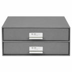 Bigso BIRGER 2-Drawer Document Box – Light Grey – detail view 4