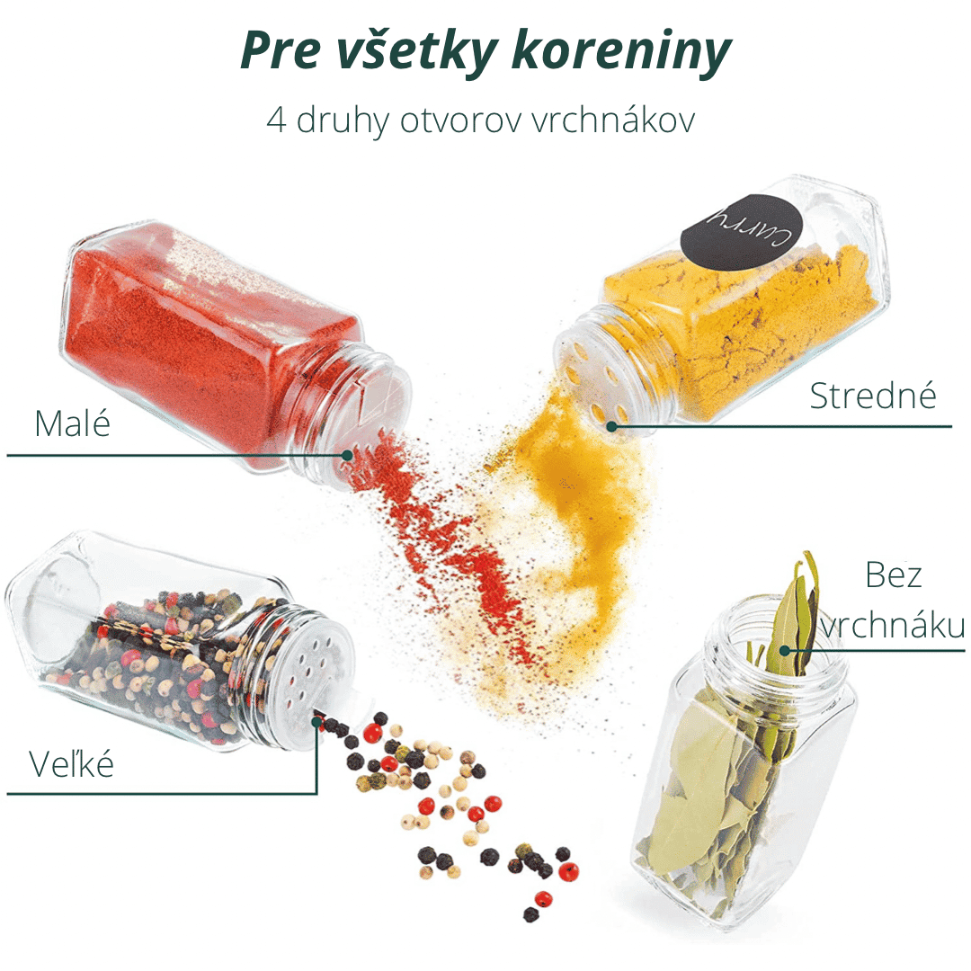 Tidies – Spice jars – Set 12/24 pcs glass spice jars – detail view 7