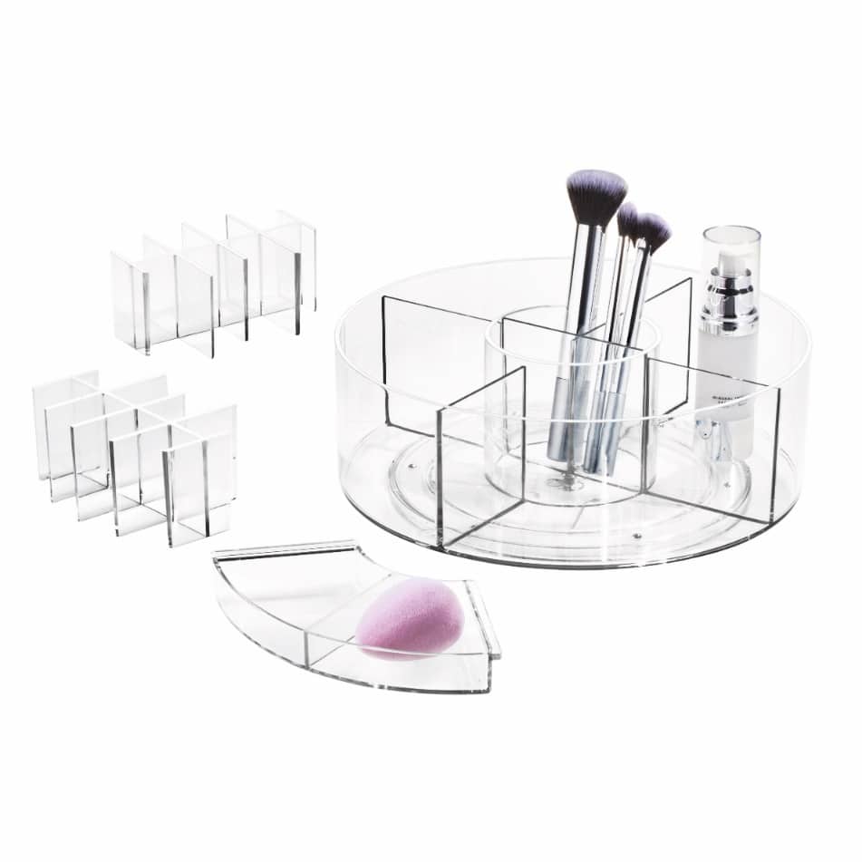 iDesign x Sarah Tanno – Cosmetic Lazy Susan – Clear – – detail view 4