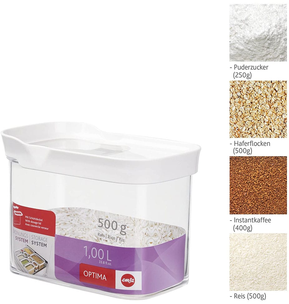 Emsa – Dry Food Container with sliding lid OPTIMA – 1.0 L