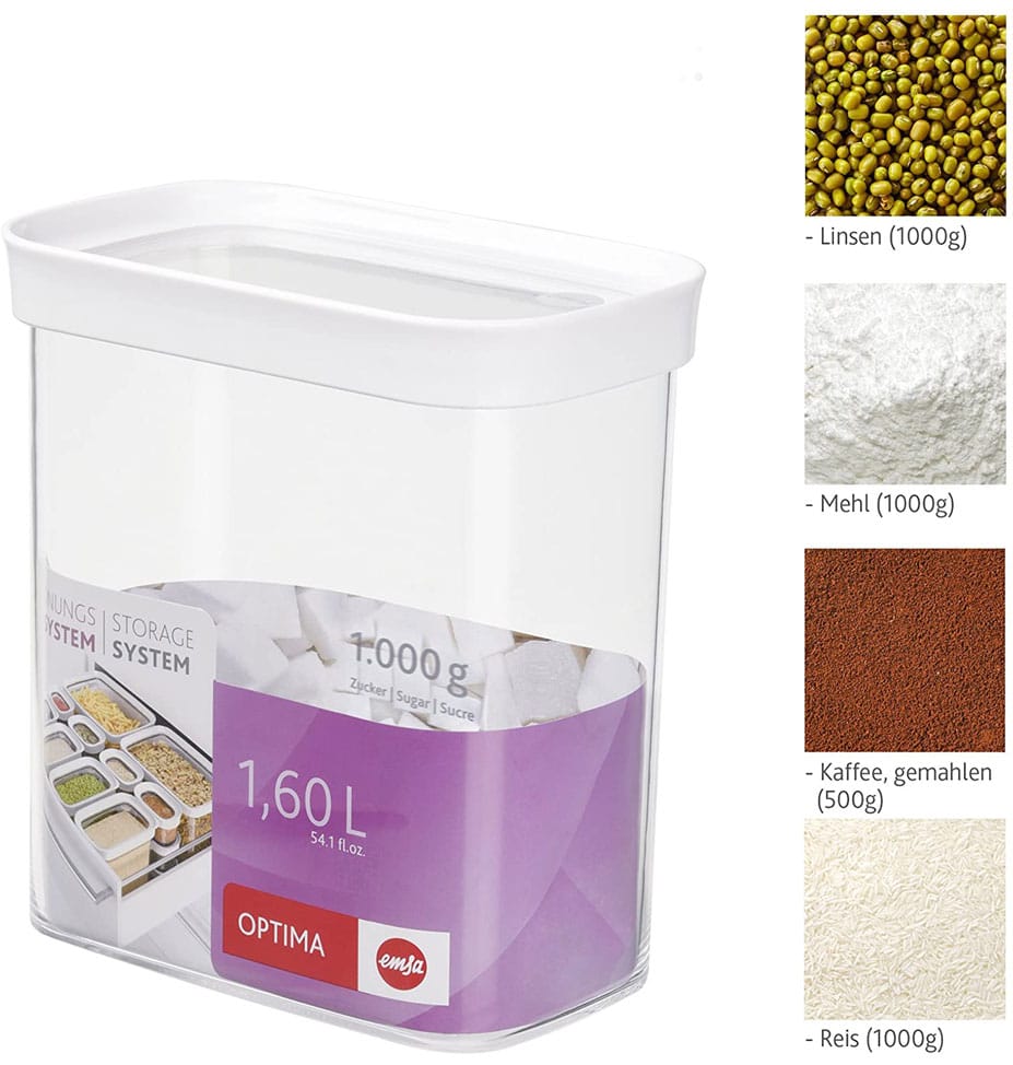 Emsa – Dry Food Container OPTIMA, rectangular, tall, 1.6 L