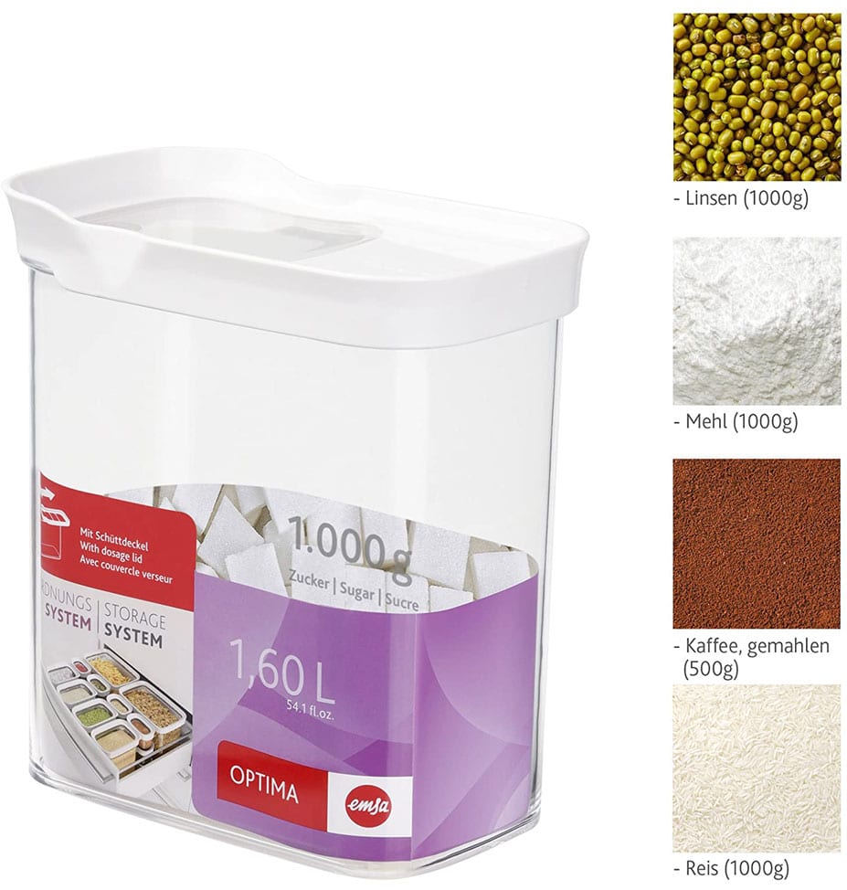 Emsa – Dry Food Container with sliding lid OPTIMA – 1.6 L