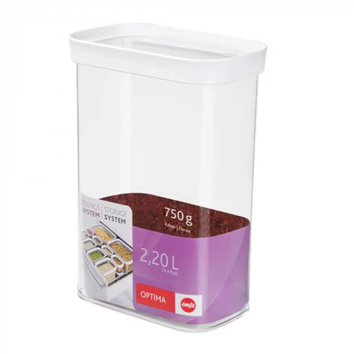 Emsa – Dry Food Container OPTIMA, rectangular, tall, 2.2 L