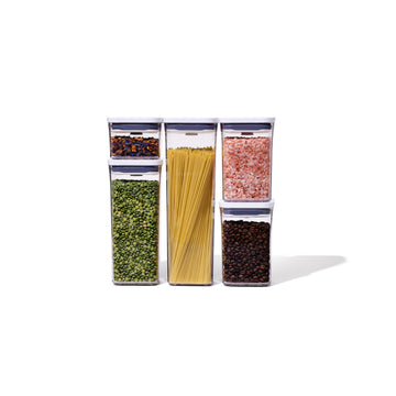 OXO – POP Good Grips, набір із 5 контейнерів – маленькі квадратні – герметичні, штабельовані