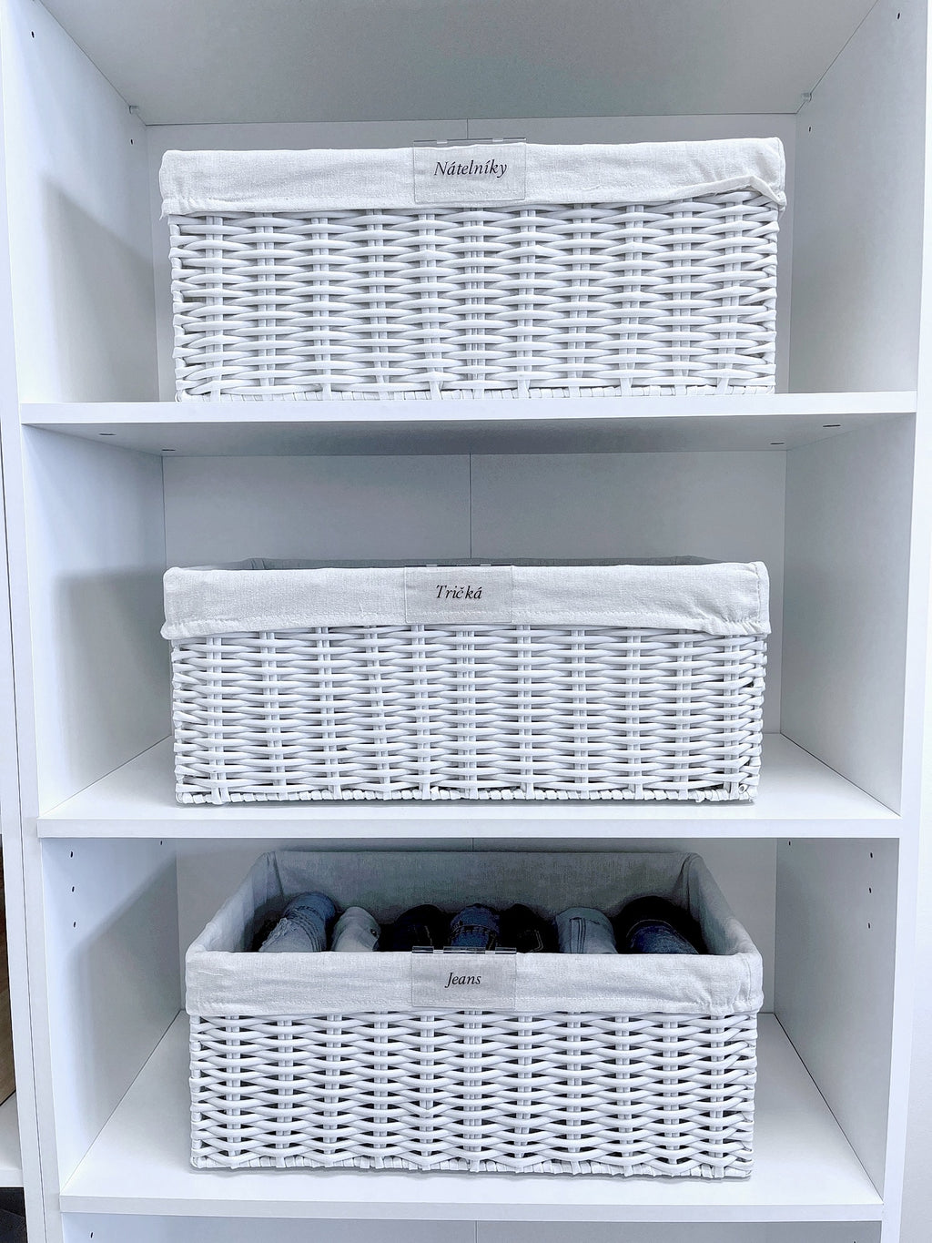 Tidies – White Woven Basket – Small – detail view 3