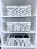 Tidies – White Woven Basket – Small – detail view 3