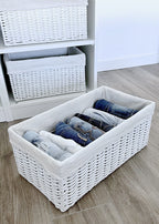 Tidies – White woven basket – L – detail view 4