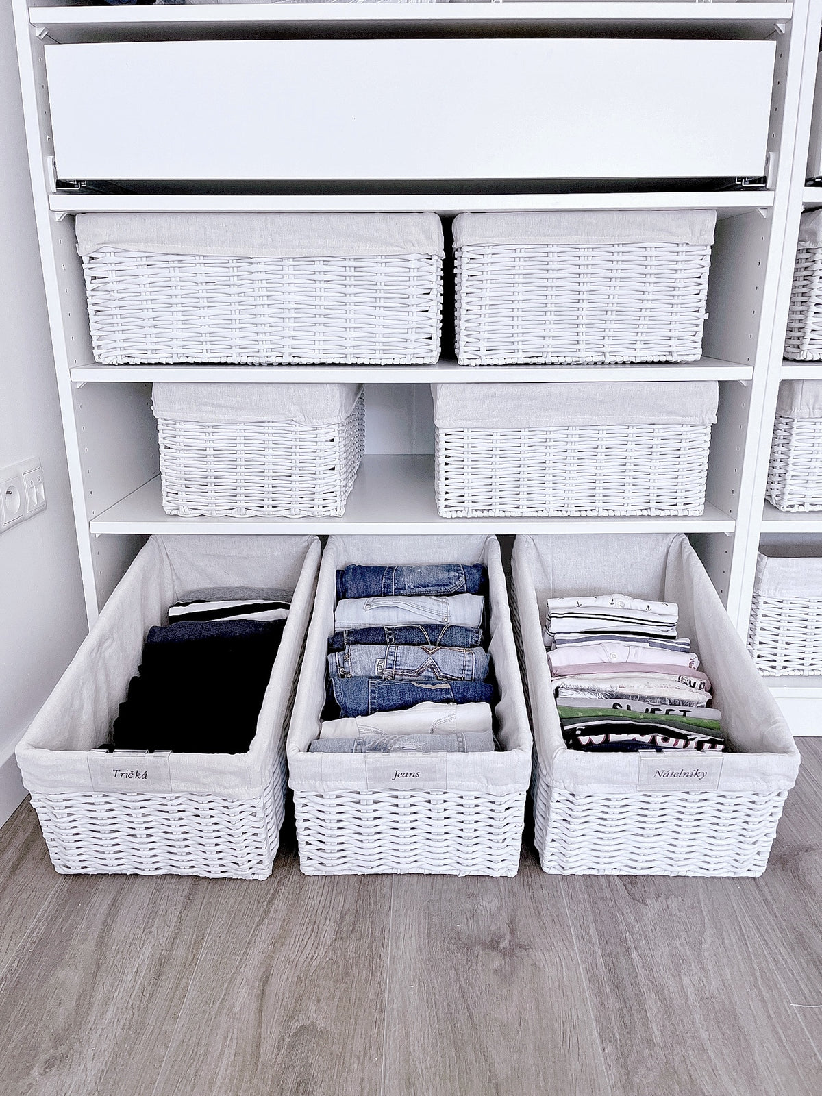Tidies – White woven basket – L – detail view 6