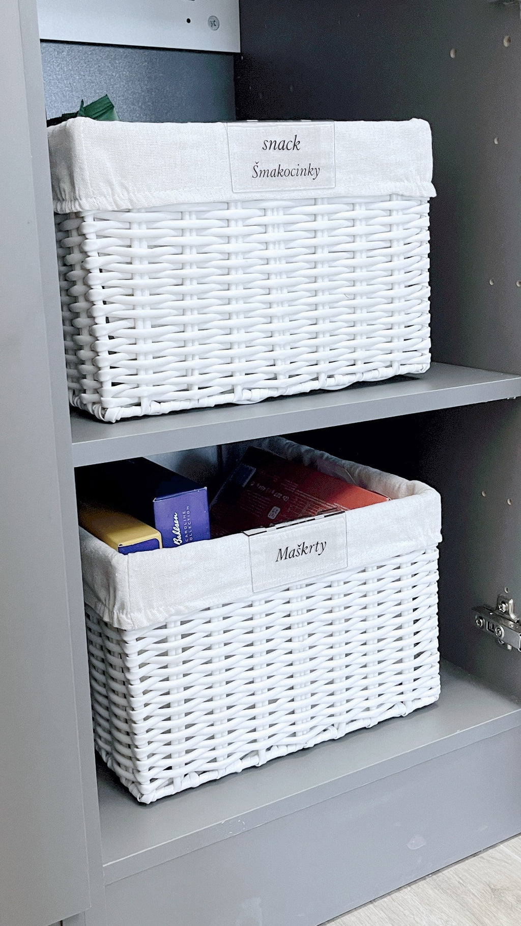 Tidies – White woven basket – L – detail view 7