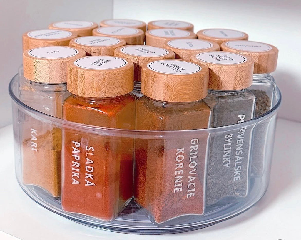 Tidies – Set – 15 pieces spice jars, labels and Lazy Susan – detail view 2
