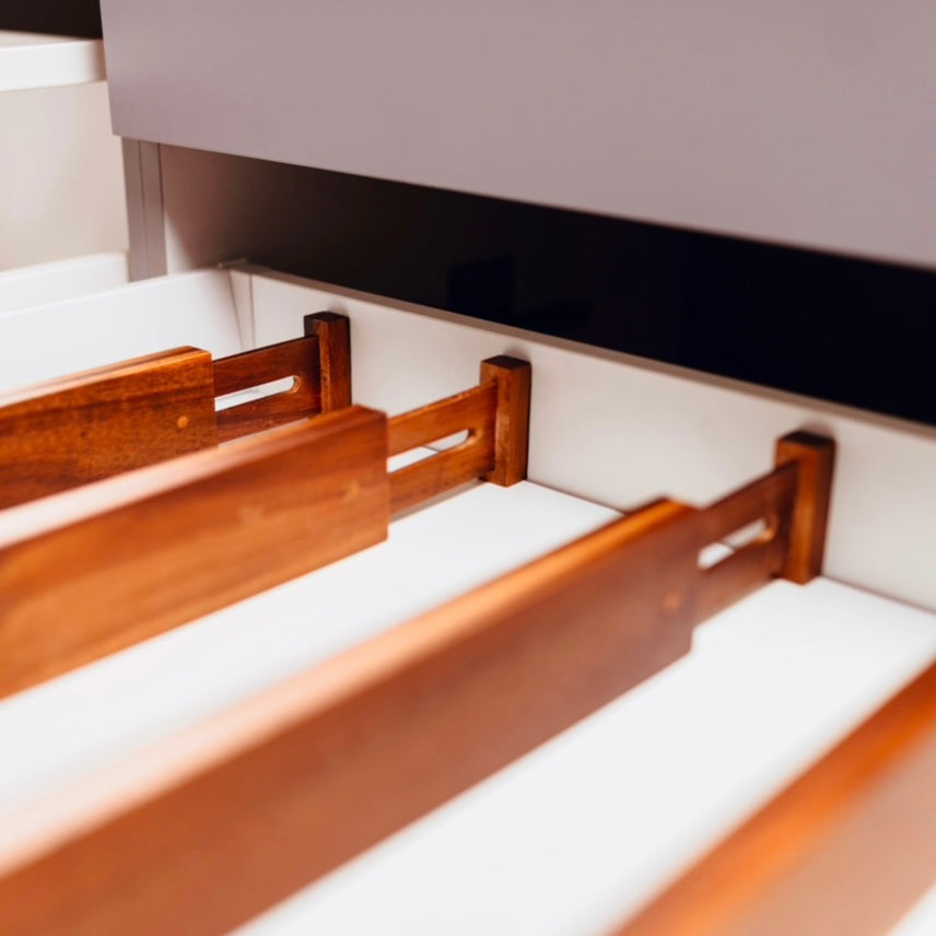 Tidies – Drawer divider acacia low/long – N56 – detail view 4