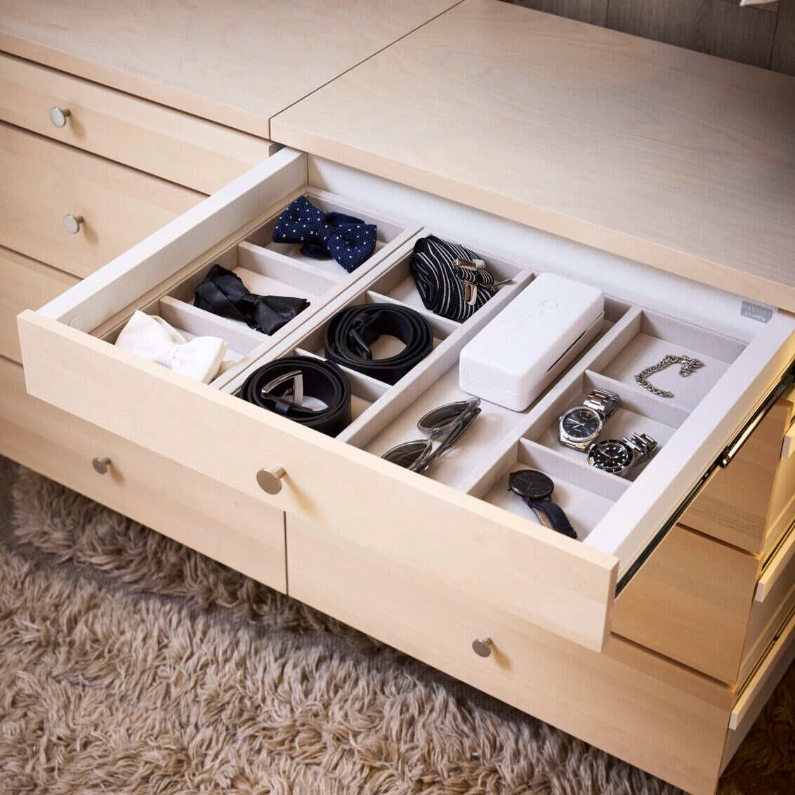 Elfa – Décor+ drawer unit large 7-compartment drawer – detail view 2