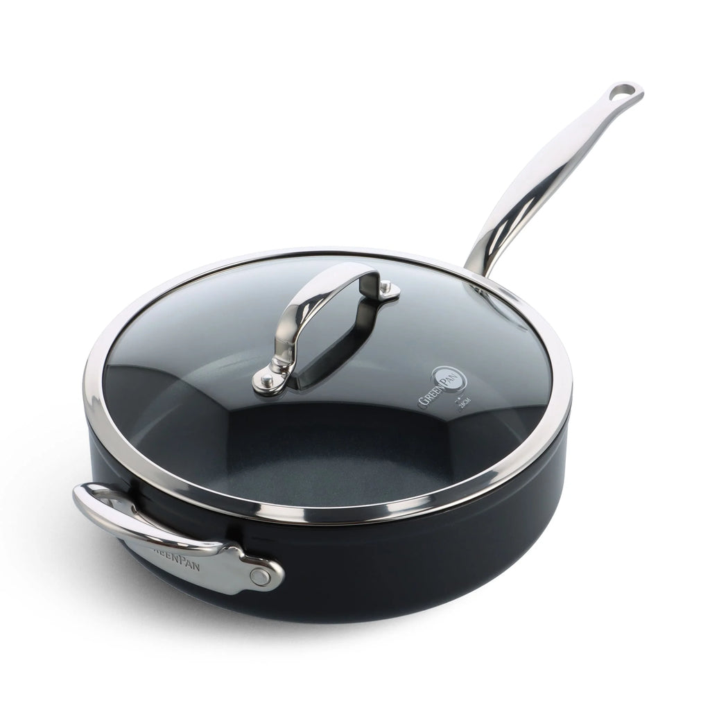 GreenPan Barcelona Pro Bratpfanne mit Deckel und Hilfsgriff, 28 cm
