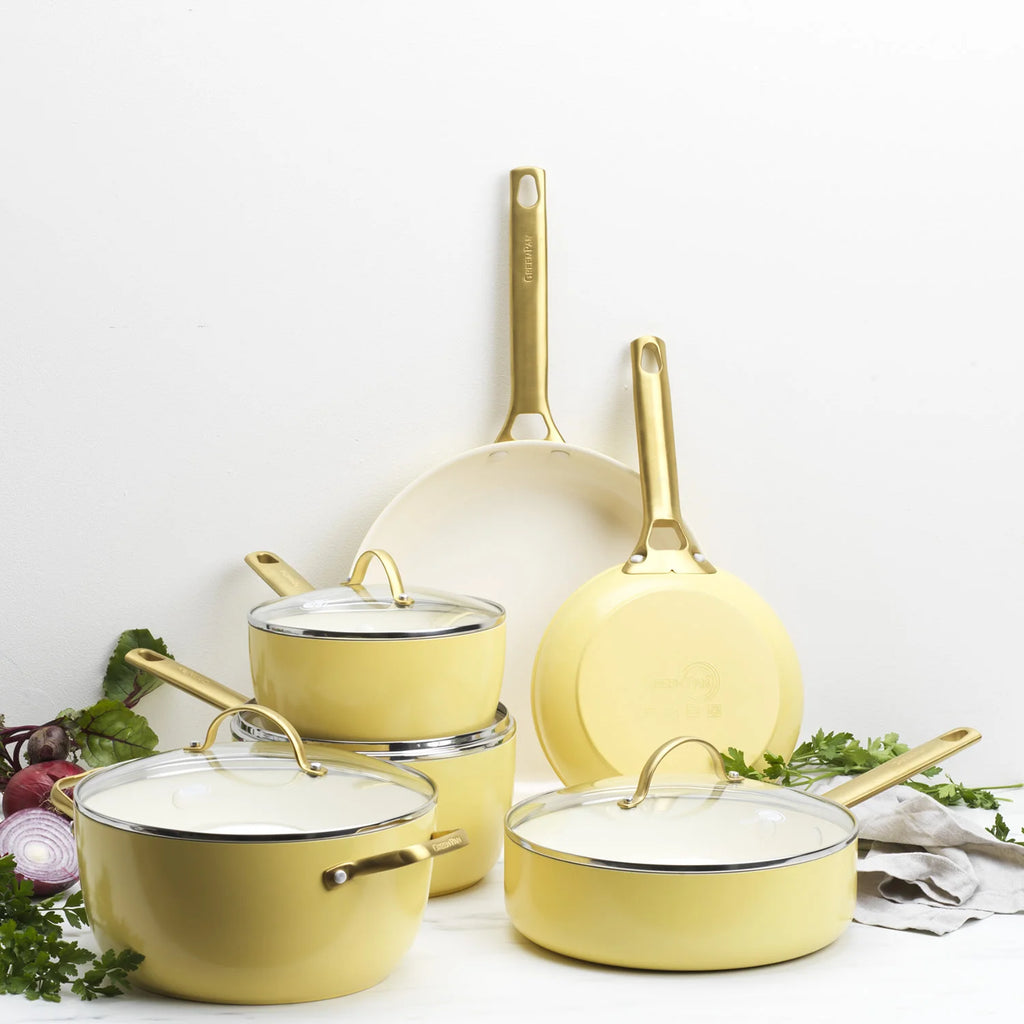 GreenPan Padova Reserve Kochgeschirr-Set, 6 (10) Teile, Gelb CC008487-001