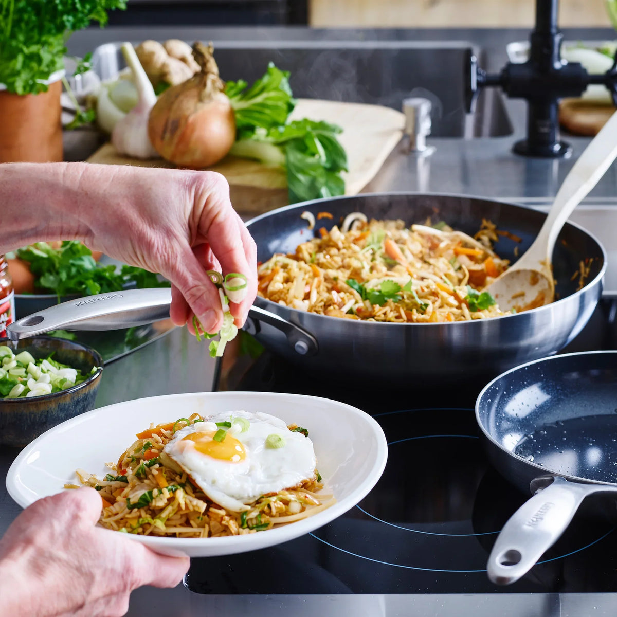 GreenPan Geneva Wok panvica, 28 cm, nehrdzavejúca oceľ CC004781-001