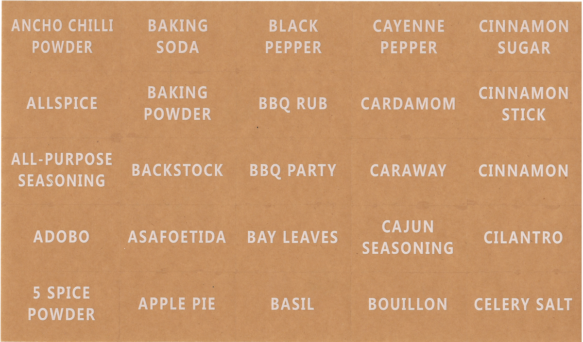 Tidies – 280 labels for spice jars – EN – detail view 2