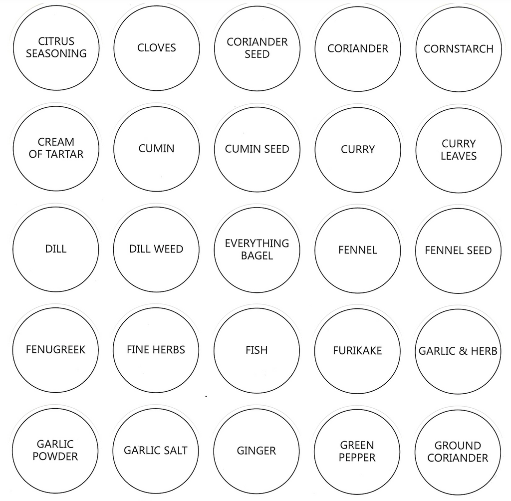 Tidies – 280 labels for spice jars – EN – detail view 3