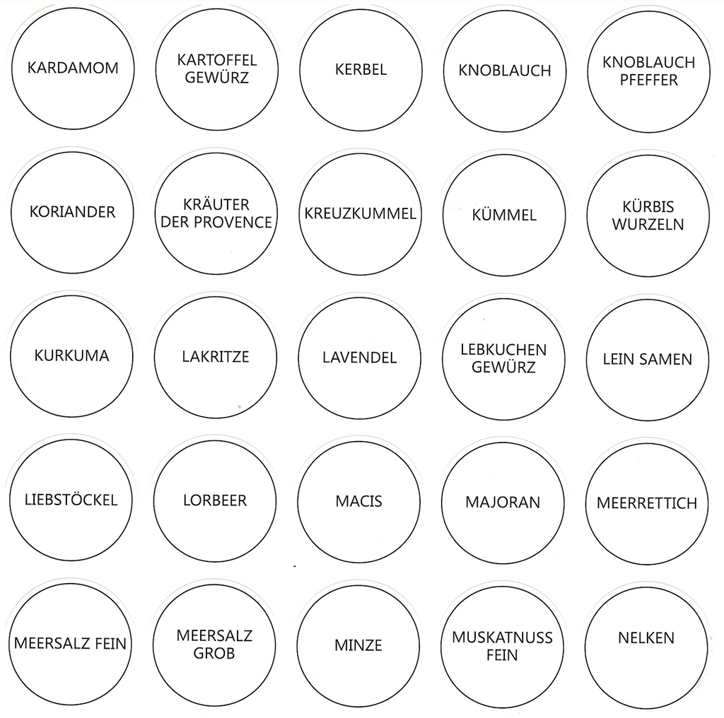 Tidies – 280 labels for spice jars – DE – detail view 3