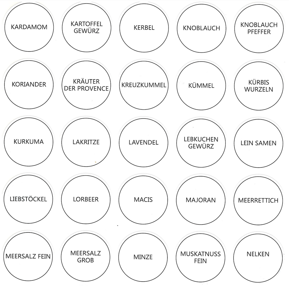 Tidies – 280 labels for spice jars – DE – detail view 3