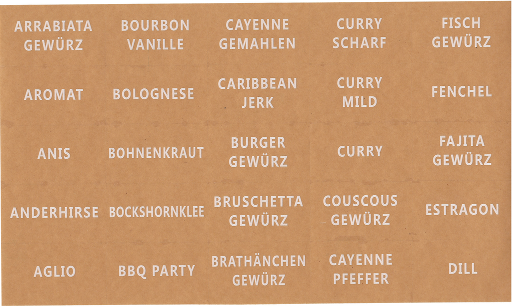 Tidies – 280 labels for spice jars – DE – detail view 2