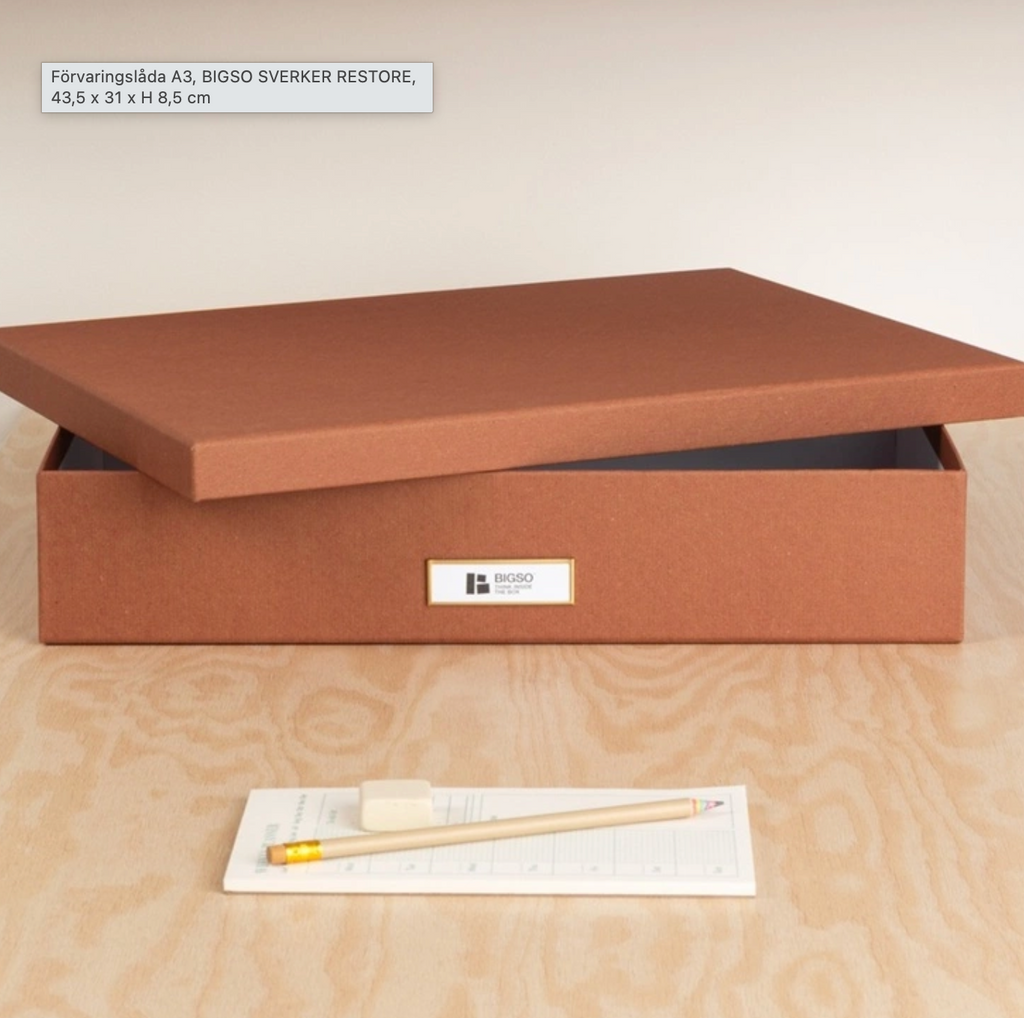 Bigso Box of Sweden – SVERKER – document box A3 – sienna – detail view 5