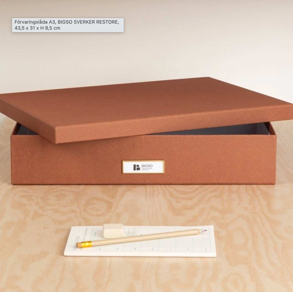 Bigso Box of Sweden – SVERKER – document box A3 – sienna – detail view 5